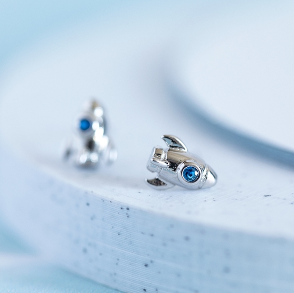 Silver Rocketship Studs (S925) - Only 2 left! - Picture 8 of 8